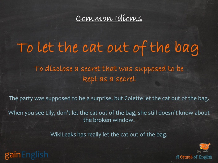 Common Idioms - To let the cat out of the bag