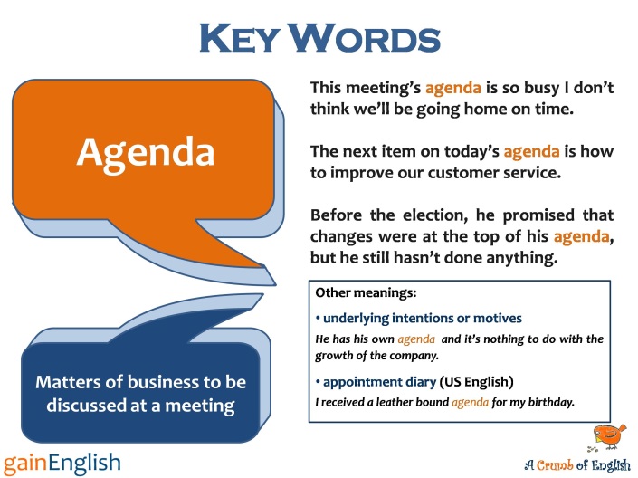 Key Word - Agenda